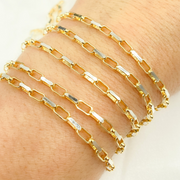 Z100GS. Gold Plated Sterling Silver Flat Oval Link Chain